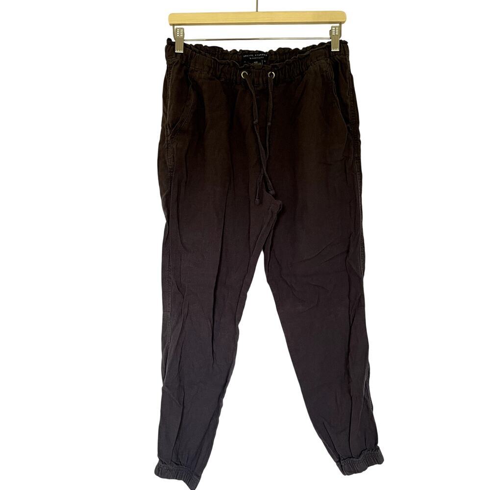 Social Standard by Sanctuary‎ linen rayon gray indigo pants drawstring pockets M